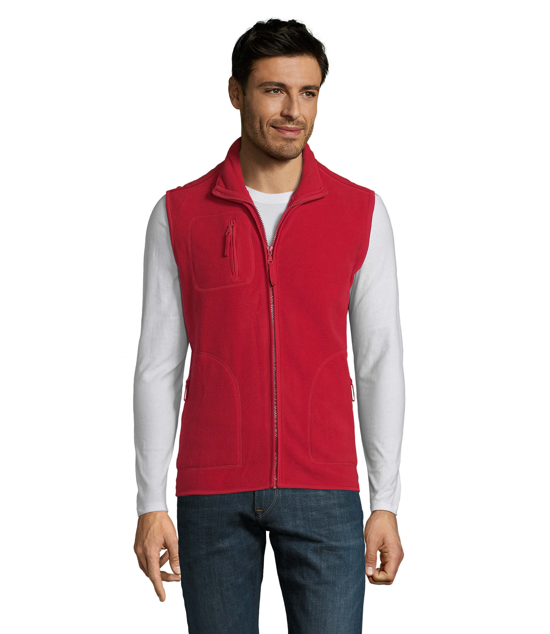 Gilet polaire publicitaire sans manches unisexe NORWAY Rouge 1